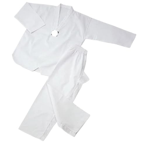 Traje De Judo Trajes de Judo, uniforme Taekwondo blanco puro, ropa for adultos, Karate y, entrenamiento, abrigo manga larga(M)