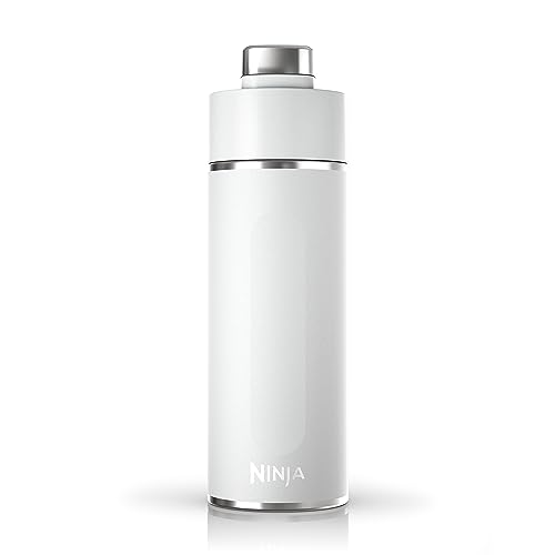 Ninja Dursti DW1801WH Reise-Wasserflasche, 530 ml, für kohlensäurehaltige kohlensäurehaltige Getränke, länger kalt und sprudelnd, Edelstahl, auslaufsicher, 24 Stunden kalt, spülmaschinenfest,
