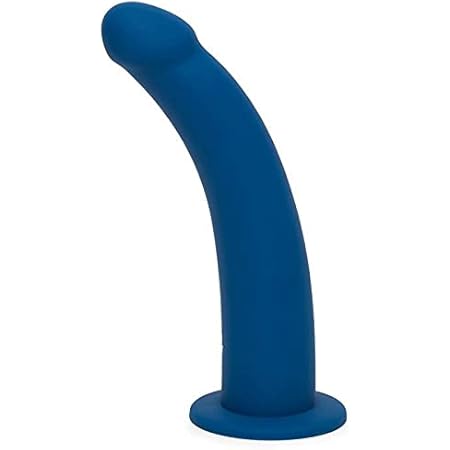 Lovehoney Curved Dildo - 9 Inch Silicone Suction Cup Dildo - Flexible Anal Dildo for Men and Women - Waterproof - Blue