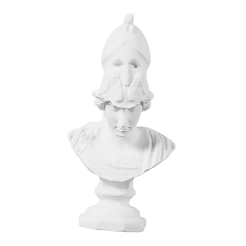 MAGICLULU Statuetta Atena in Resina Bianca, Busto Artistico Mitologico, Mini Scultura Decorativa Per Arredamento Casa, Ufficio e Studio, Statua Realistica Dettagli Classici