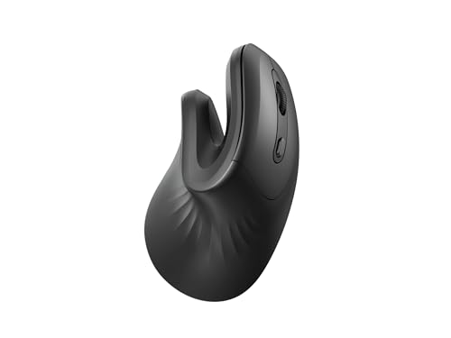 Souris verticale sans fil noire pour un espace de télétravail épuré