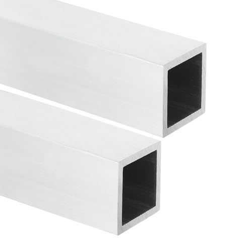 Image of sourcing map Aluminum Square Tubing, (35x35x3x254mm) 6063 Aluminum Square Tube Seamless Structural Metal Profile Hardware for Construction DIY Home Decor Furniture 2pcs