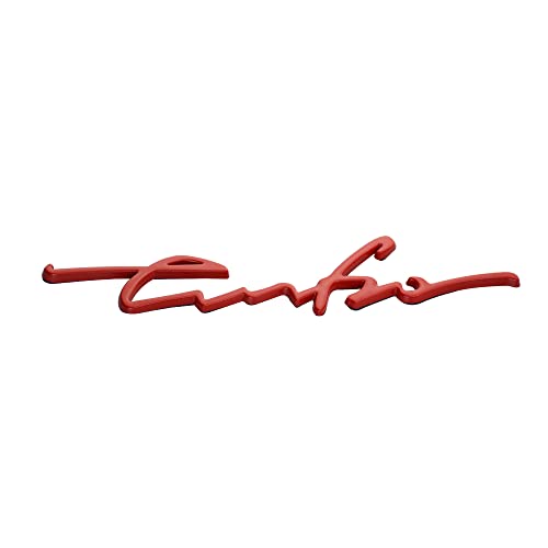Image of 2Pc Turbo Letters Rear Badge Liftgate Emblem Look Deck Lid 3D Premium Badge Trunk Fender Car Rear Sticker Decal (Red)