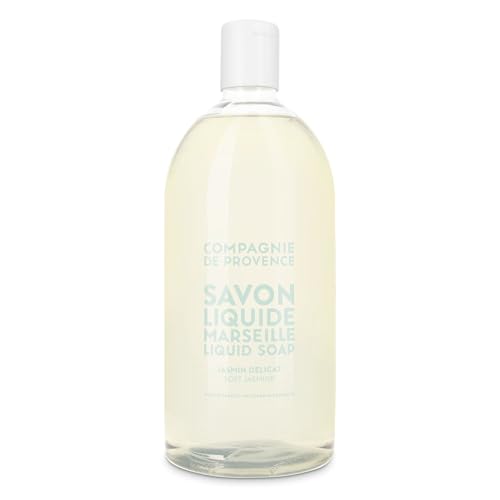 Compagnie de Provence Savon de Marseille Extra Pure Liquid Soap - Sweet Jasmine Moisturizing Hand and Body Wash 33.8 fl oz Plastic Bottle Refill