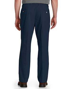 Harbor Bay by DXL Men's Big and Tall Waist-Relaxer Pleated Twill Pants | Flat Front Style, Elasticized Comfort Waistband