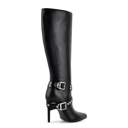Image of LISHAN Women's Pointed Toe Under the Knee High Boots Stiletto High Heels