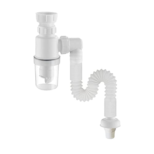 Générique Kit de tuyau de vidange d'évier universel draine bouteille Anti Siphon Kit de vidange universel pour éviers de salle de bain blanc Nettoyeur Marche Arrêt (A, One Size)