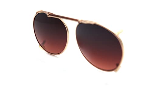 Color Viper Clip On, Flip Up, Adjustable Spring Clip on, Driving Lens, Lens very (F11E Large Size Round/Driving Lens Gold)