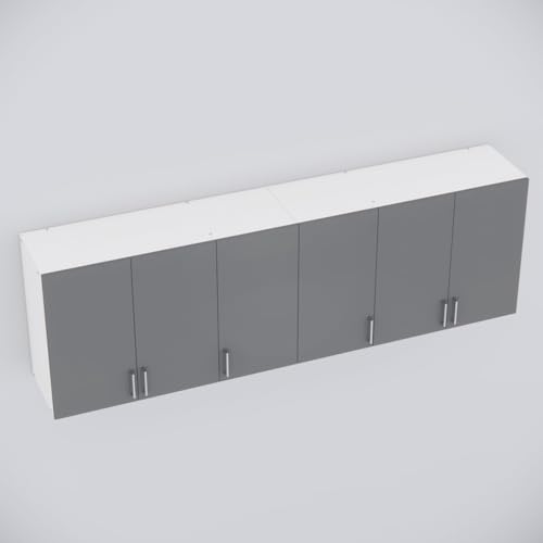 Image of Door Multipurpose Storage Cabinet & Adjustable Shelf | Space Organizer | Termites Resistance | Wall Mounted for Office, Kitchen Finish (Grey & Highland Pine, Door 6)
