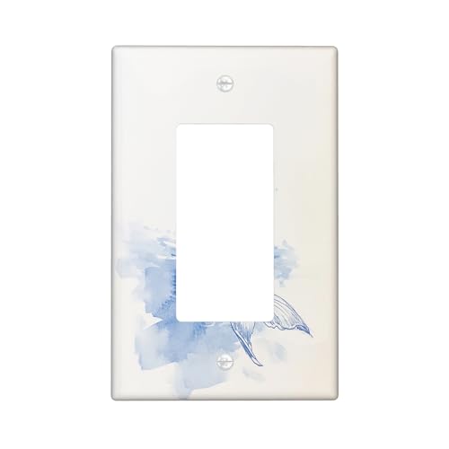 Ocean Mermaids - Placa decorativa para interruptor de luz, 1 banda, basculante individual, placa frontal eléctrica de mar costero de acuarela para cocina, baño, decoración de cubierta de interruptor