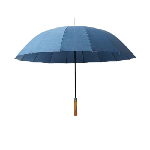 LUZZILE Paraguas Paraguas con mango de madera de 16 huesos, paraguas grande con mango largo doble, paraguas de negocios for hombres Paraguas(A)