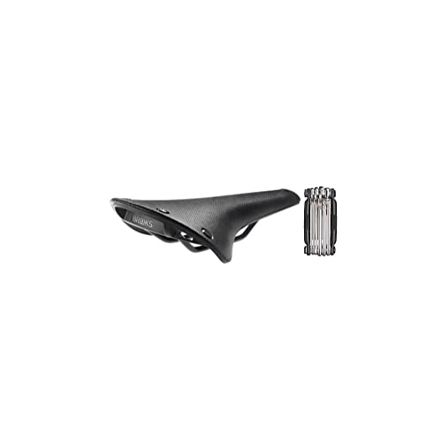 Brooks England Cambium C17 All Weather Unisex Bike Saddle (Black) and Multi-Tool with Allen Key Bundle (2 Items)