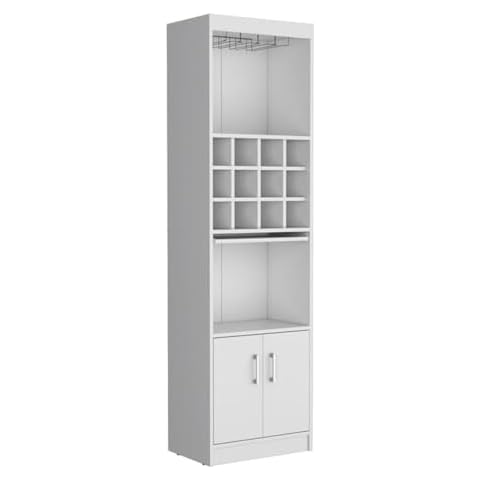 Tuhome Kevil Bar Cabinet Engineered Wood White Cover