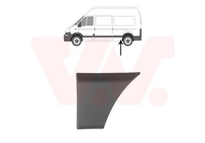 VAN WEZEL Listón embellecedor/protector panel lateral izquierda delante de eje instalación lateral 4388425 Compatible con RENAULT MASTER III Autobús JV MASTER III Furgón FV, OPEL Movano B Furgón X62