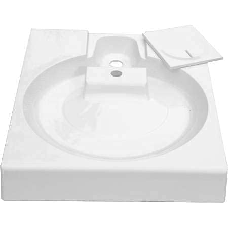 Lavabo de ahorro de espacio en lavadora estándar, GPM GRANDE – Sifón compacto escalonado en la parte trasera – Espacio libre bajo el lavabo de 63 x 60 cm