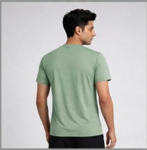 Image of Gloster Men's Striped Sports T-Shirt | Polyester Lycra Blend | Lightweight Gym & Workout T-Shirt | Regular Fit Round Neck Activewear for Men & Boys