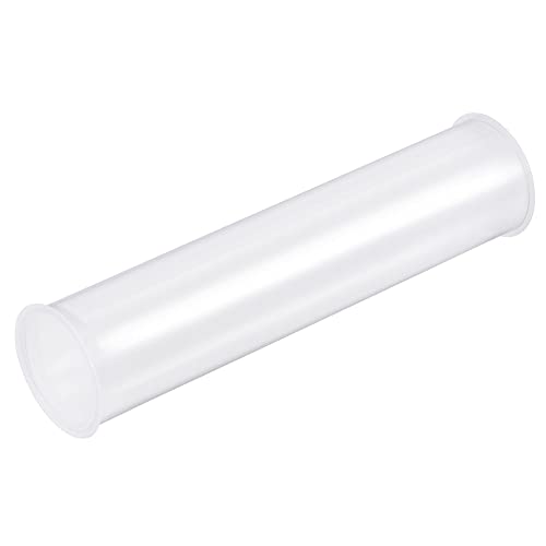 Image of MECCANIXITY Clear Storage Tube 1 5 /8 inchx7.5 inch(41mmx190mm) Lightweight for Bead Containers, Craft, DIY with White Caps 5 Pack