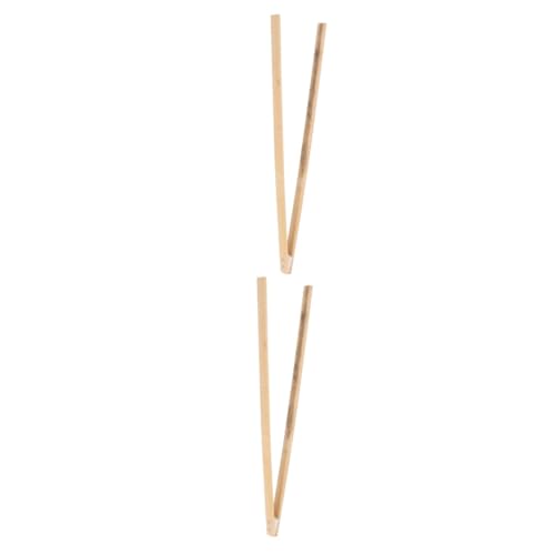 Hohopeti 2pcs Sturdy Bamboo Garbage Picker Grabber Tong and Waste Clip for Quick and Easy Cleaning