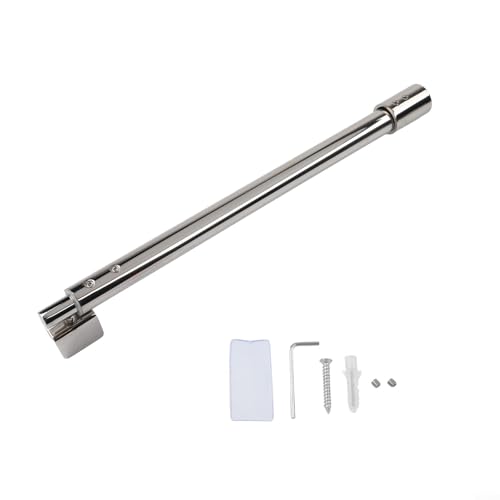 Barra de soporte ajustable para puerta de vidrio de ducha de 400-600 mm, abrazadera fija de acero inoxidable para vidrio de 8-12 mm, acabado cromado, brazo telescópico de montaje en pared para ducha y