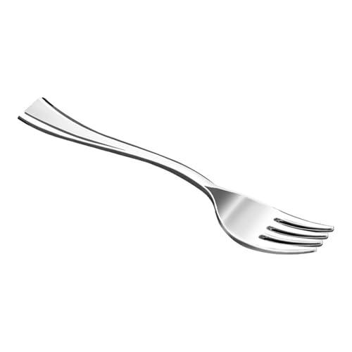 ALGON | Tenedor Degustacion Plata 10Cm 50 Unidades - Tenedor Degustación Plata Plástico Tamaño Compacto Y Práctico - Diseño Elegante Y Brillante Ideal Para Aperitivos