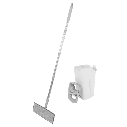 HOMOCONO Flacher Wischmopp mit Eimer Set für und Trockene Waschbare Mikrofaser Pads für Böden Wände und Fensterreinigung