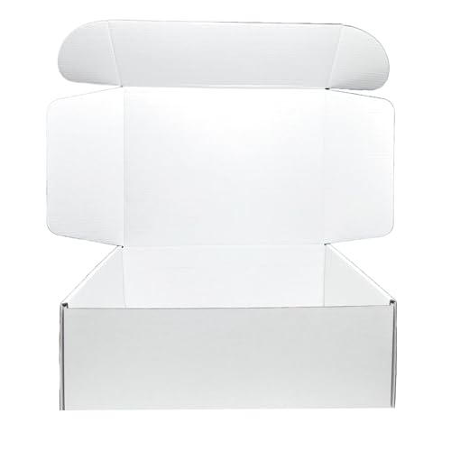 Cajas de envío de cartón corrugado blanco de 12 x 9 x 4 pulgadas, cajas pequeñas para envíos de negocios, juego de 2