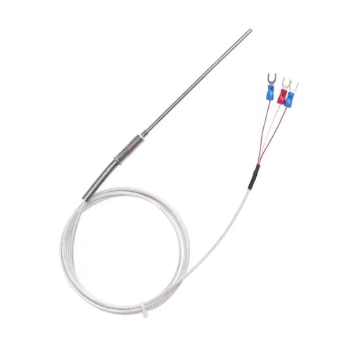 AIRUIXI Capteur de température Sensor de Temperatura de termopar blindado Tipo PT100, sonda de termopar de 1 mm, 1,5 mm, 2 mm, 3 mm, 4 mm y 6 mm, con Temperatura de -200 a 450 °C.(Probe diam 4X200mm)