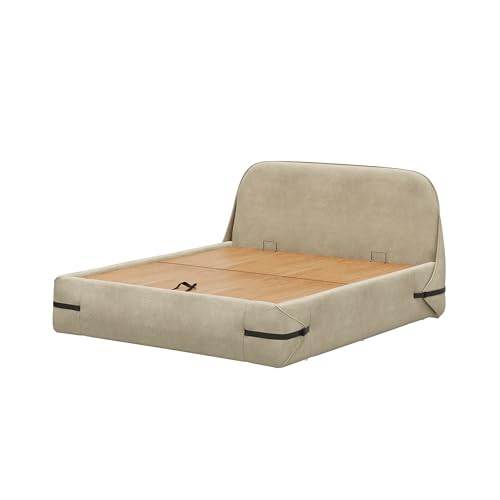 Image of Wakefit Hibernis King Size Hydraulic Storage Upholstered Bed