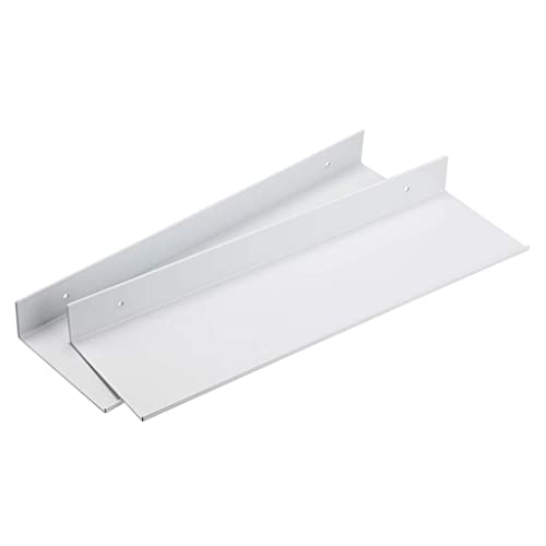 Sumnacon 2pcs étagère Murale en Alliage d’Aluminium pour Salle de Bain,Cuisine,Chambre,Salon (40CM,Blanc)