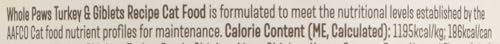 Image of Whole Paws, Grain-Free Wet Cat Food, Turkey & Giblets Loaf Recipe, 5.5 Ounce