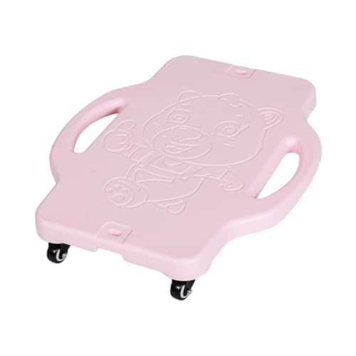 QSTDGVPW Scooter Board Floor Scooter Board for Kids Children, Portable Skateboard Sitting Scooter Board with Handle for Backyard Gym, Pink