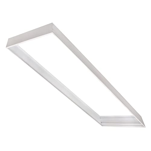 1x4 FT Universal Surface Mount Frame for LED Panel Lights, LED Drop Ceiling Lights Fixture, LED Flat Panel Troffer Fixture, Indoor Residential Commercial Industrial Office, Kitchen, Shop UL DLC Listed