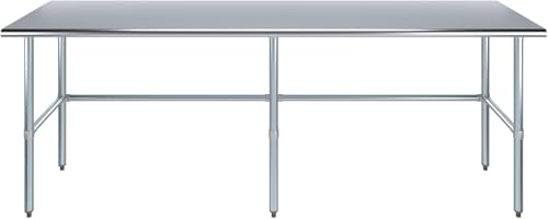 Image of 24 inchx96 inch Open Base Stainless Steel Work Table, NSF