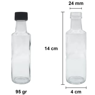 Afracam Dorika Şeffaf 100 ml Sızdırmaz Kapaklı Boş Cam Şişe 6 Adet