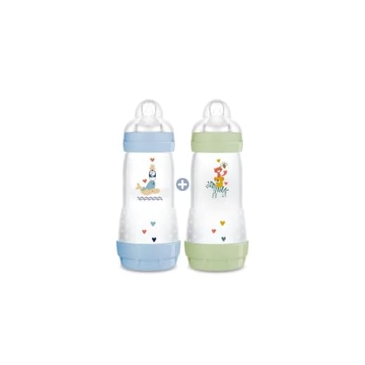 Mam - Set de 2 biberones anticólicos, con de flujo nro. 3, para niño, 320 ml, unisex, Instrucciones en Lengua Extranjera