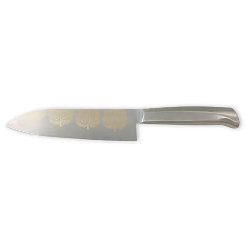 J-kitchens 三徳 包丁 北欧の木立 金彩彫り 170mm シルバー 日本製 燕三条 プロ