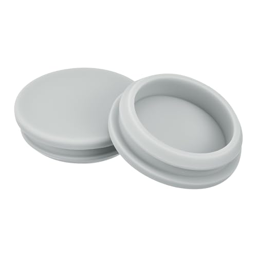 Image of MECCANIXITY 2pcs Silicone Snap in Locking Hole Plugs,42.6mm /1.7 Inch Mounting Diameter Narrow Groove Width 5mm Panel Seal Cover Round for Kitchen Bulkheads Waterproof Sealing Plugs Grey