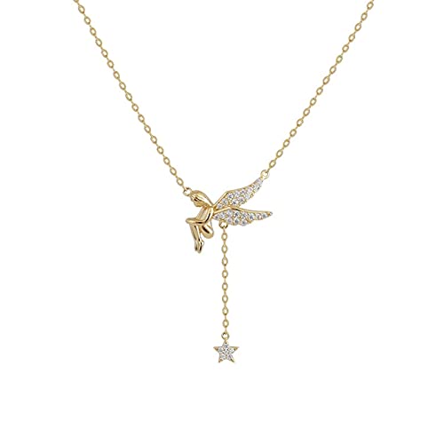 CPYGMXI Women Necklace 925 Clavicle Chain Star Tassel Flower Fairy Girlfriend Gift Jewelry