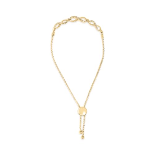 Gold Vermeil Diamond Accent Infinity Sign Lariat Bolo Bracelet
