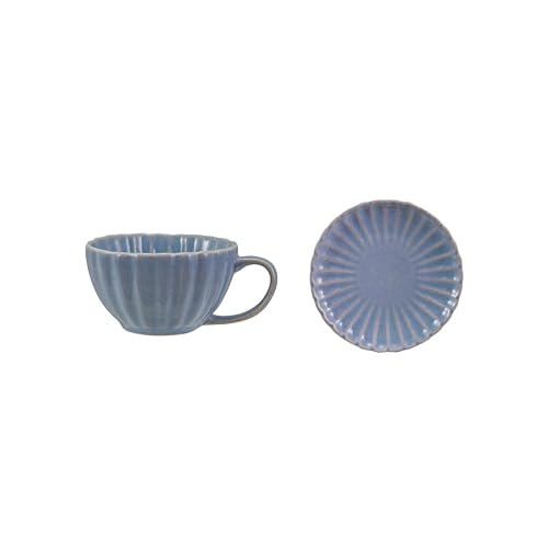 Mug de piedra de 10 oz con plato azul claro miniatura 3