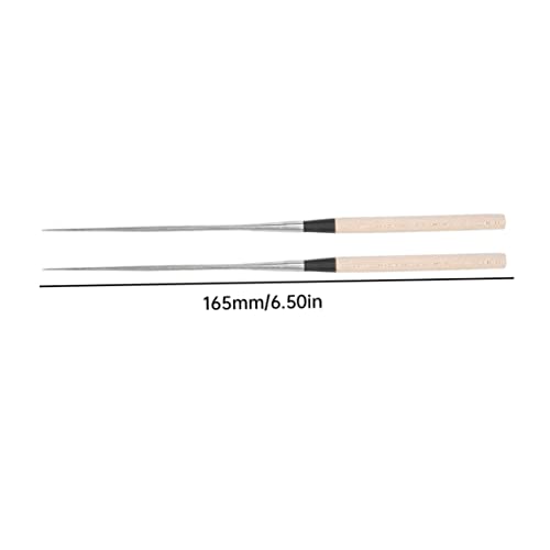 Palillos reutilizables de acero inoxidable de 18 cm con mango de madera para sushi 4