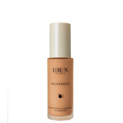 Idun Minerals Norrsken Foundation - Longwear Liquid Foundation With Poreless, Luminous Coverage - Dewey, Glowing Finish - Vegan, Cruelty Free, And Silicone Free Makeup - 214 Ylva - 1 Oz #TOP6
