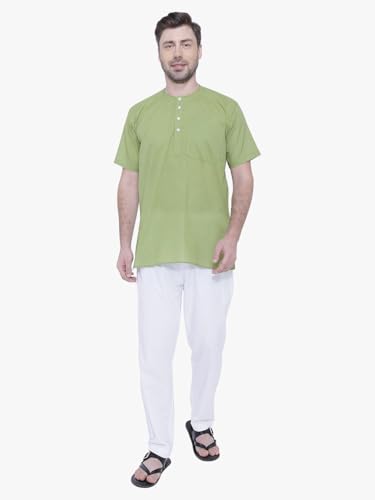 Image of Rajubhai Hargovindas Men's Pure Cotton Short Kurta | Pack of 2 |