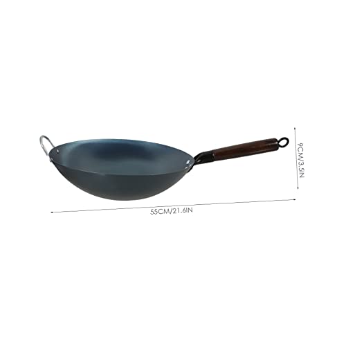 Wok tradicional fondo redondo con mango de madera miniatura 6