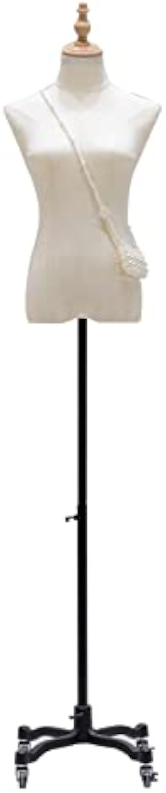 Female Dress Form Mannequin Torso, Adjustable Height 51-75 Inch Stand, Manikin Body Model with Metal Movable Rolling Base, for Clothing Dress Jewelry Display Sewing ( Without Head & Arms)