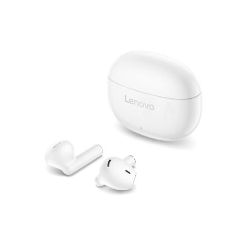 Lenovo E310 True Wireless Stereo in Earbuds with Mic, Bluetooth 5.3, 13mm Drivers, 20hrs Charging with case, Touch Sensor Buttons, White