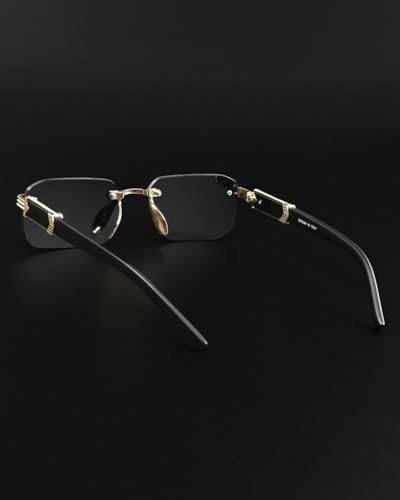 Image of IFLASH Retro Rimless Sunglasses Rectangle Women Men Vintage Frameless Sun Glasses