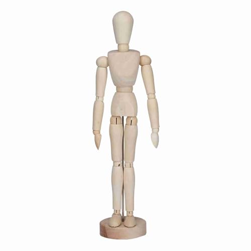 Mtlavishy Artista de madera Dibujo maniquí maniquí articulado con base y cuerpo flexible ideal para artistas Animación de fotografía y ornamentación hecha de madera dura