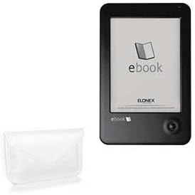 BoxWave Case Compatible with Elonex 6" eInk eBook Reader 621EB - Elite Leather Messenger Pouch, Synthetic Leather Cover Case Envelope Design - Ivory White