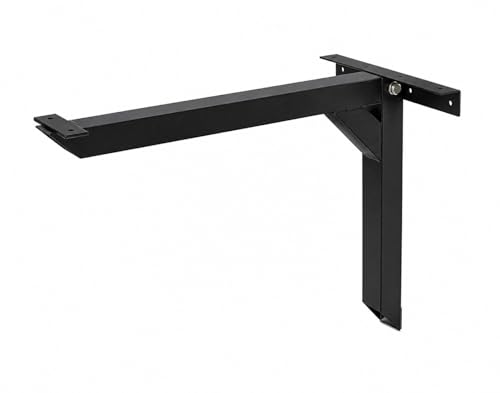 Glownary Cantilever Metal Table Bracket, Black Powder-Coated, 26.5 x 16.25 x 20 Inches, Wall-Mount for Restaurant Booth Seating